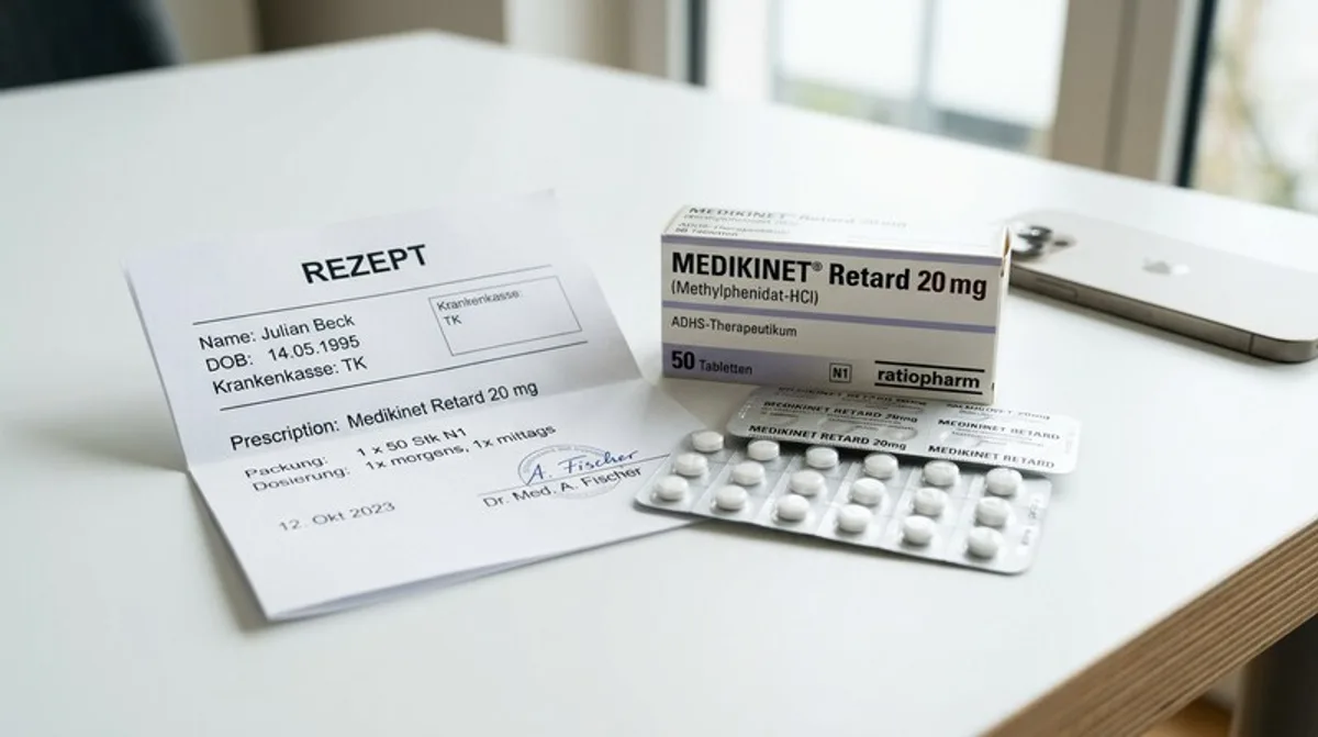ADHS-Tabletten in Blisterpackung — Studioaufnahme auf weißem Hintergrund