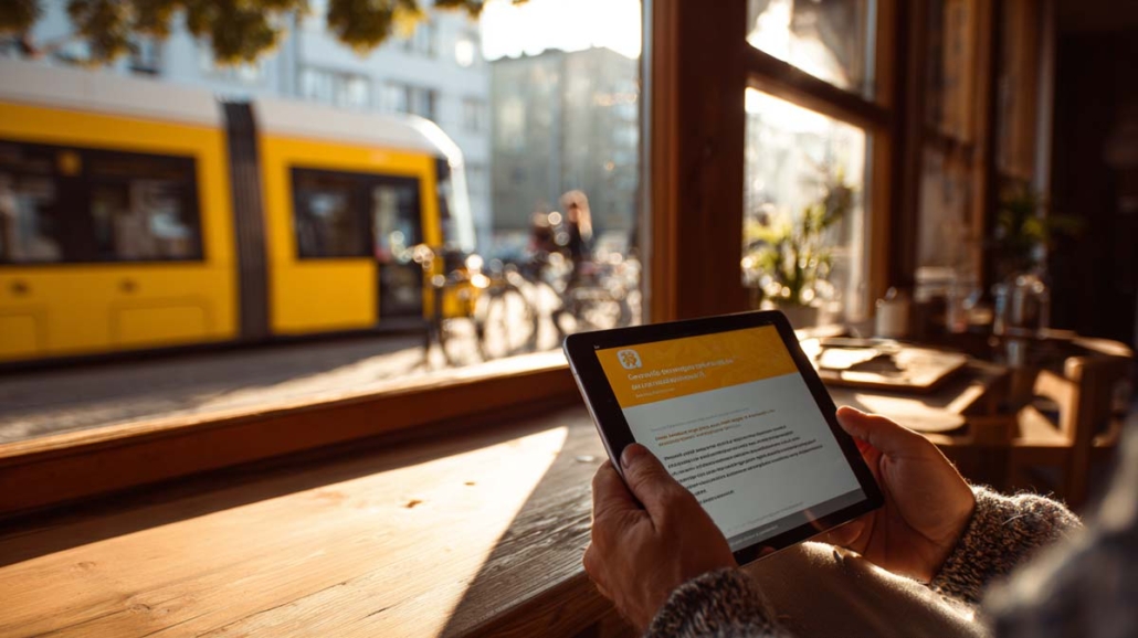 cannabis-rezept-online-unterwegs-berlin-straßenbahn-kaffee